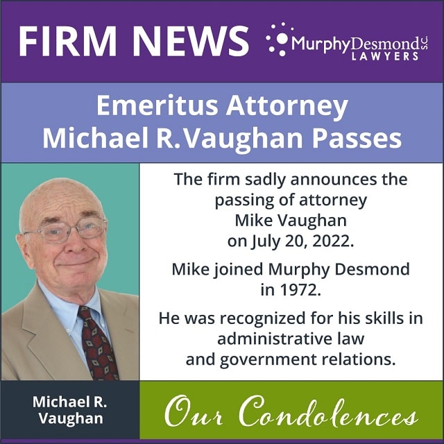 Attorney Michael Vaughan Passes Murphy Desmond S.C. Madison